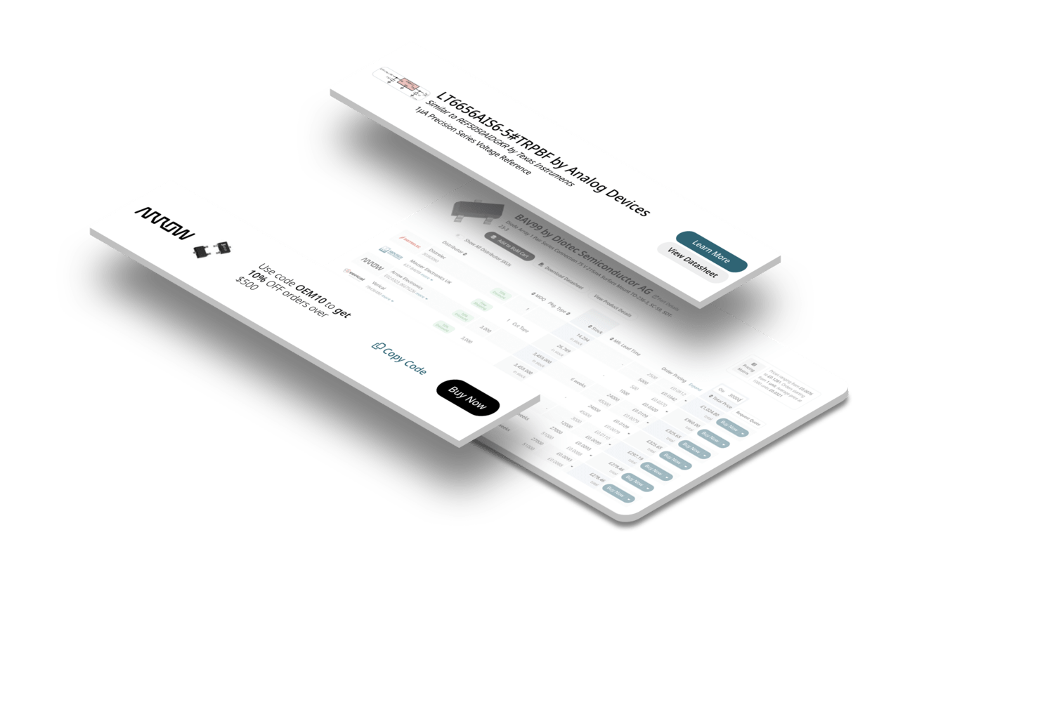 Two example banners popping out of an example search